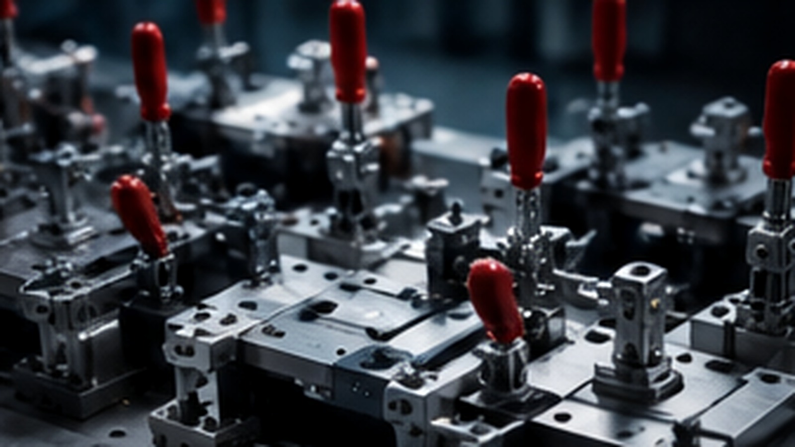 Precision production tooling and fixture assemblies with manual clamps